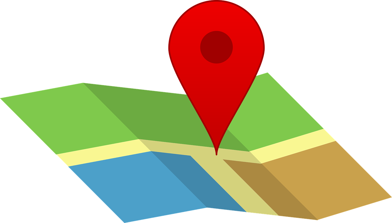 Description de l'image : une carte avec un pointeur indiquant une destination.
